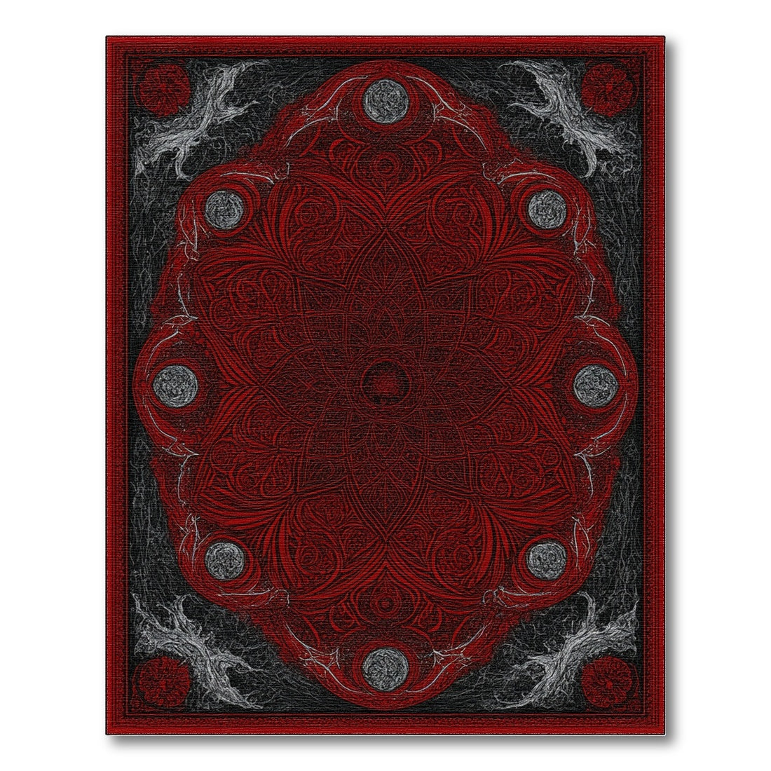 Red Ornate Medallion Persian Traditional Persian Area Rug