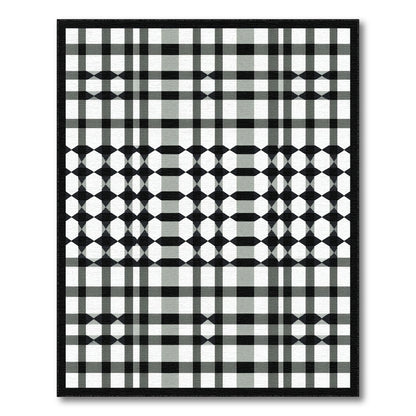 Black White Geometric Checkered Geometric Modern Area Rug