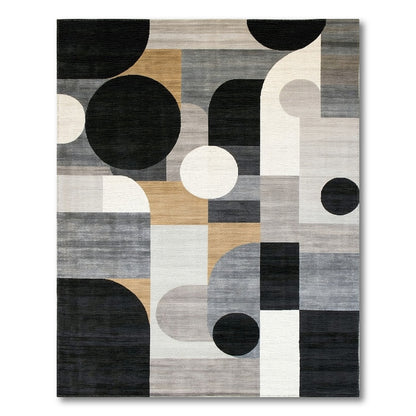 Black White Geometric Modern No. 40 Area Rug