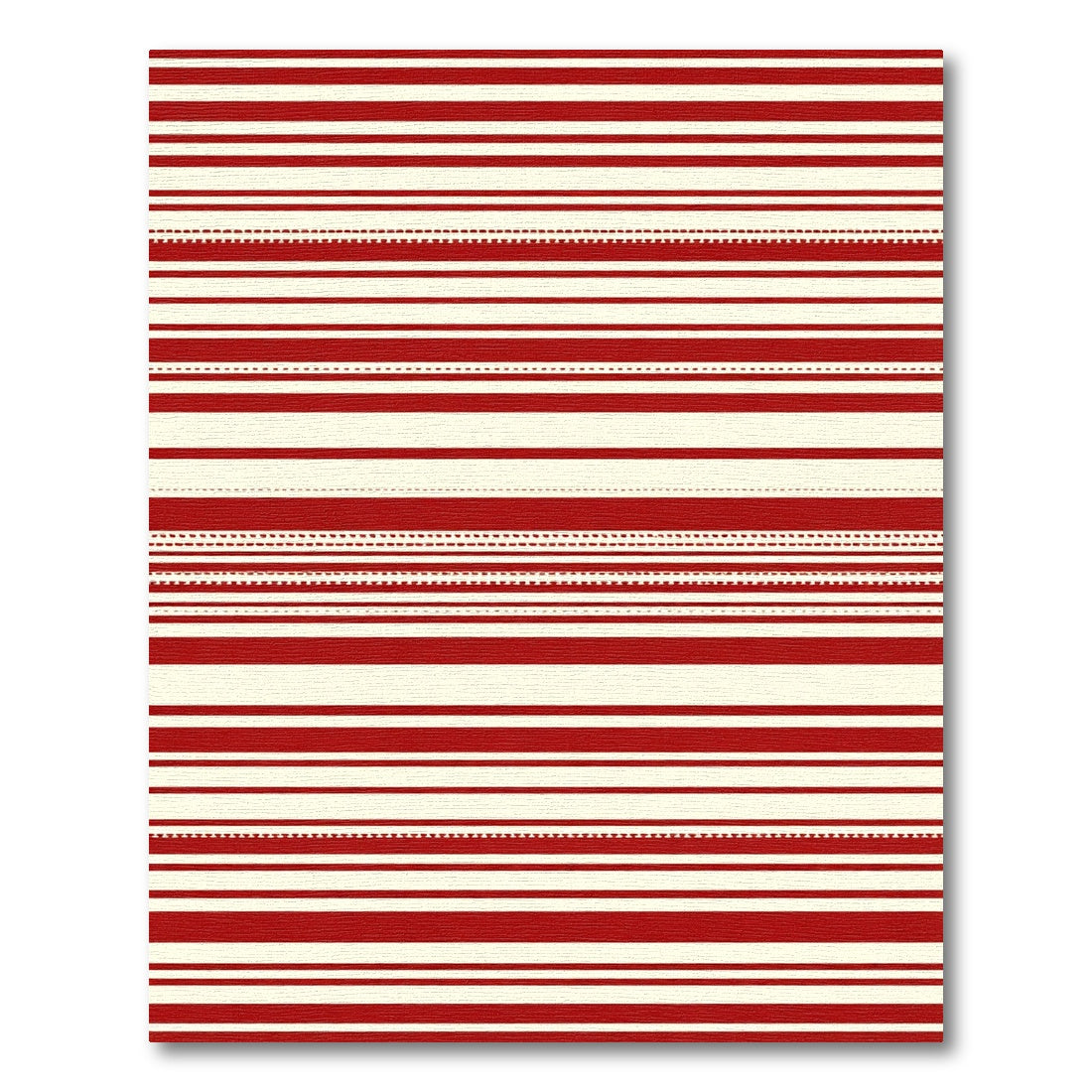 Classic Red Cream Striped Rows Rug