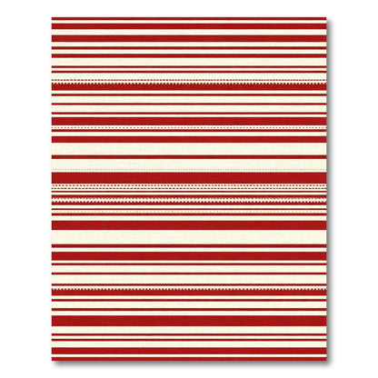 Classic Red Cream Striped Rows Rug