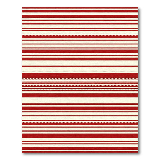Classic Red Cream Striped Rows Rug