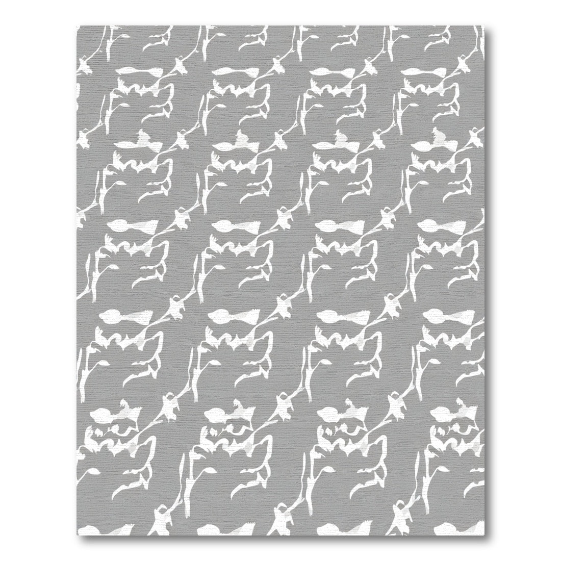 White Ink Wash Floral Garden Rug