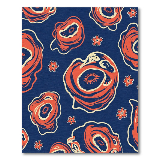 Coral Abstract Organic Forms Rug