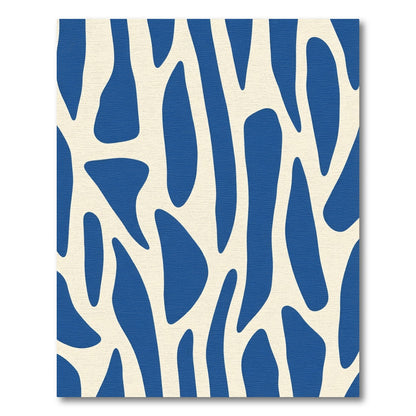 Abstract Blue Organic Flowing Forms Rug