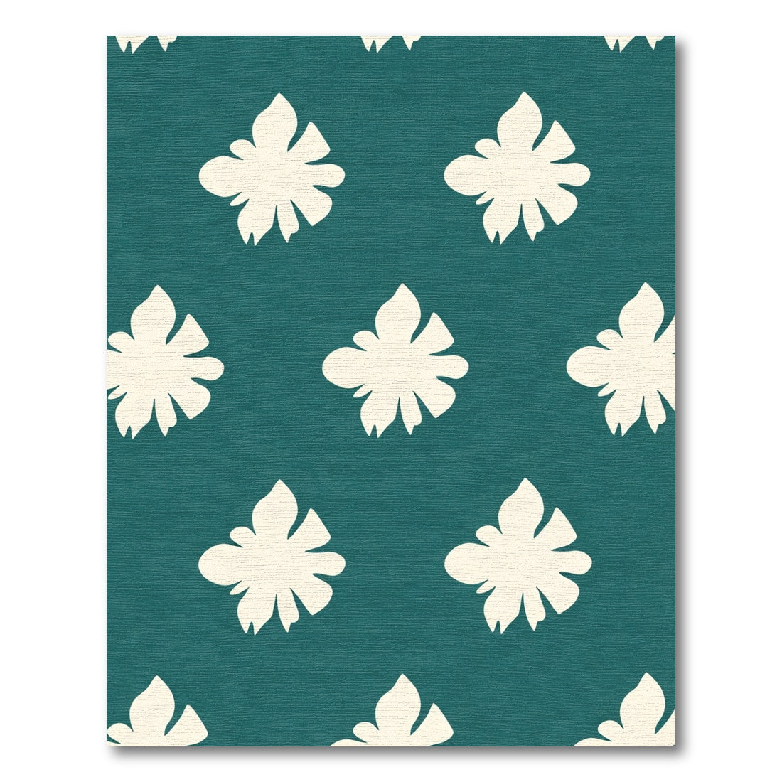 Teal Cream Allover Botanical Bloom Rug