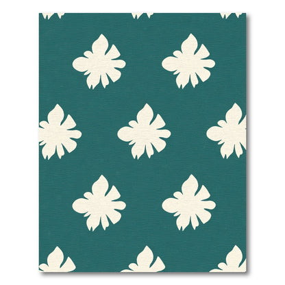 Teal Cream Allover Botanical Bloom Rug