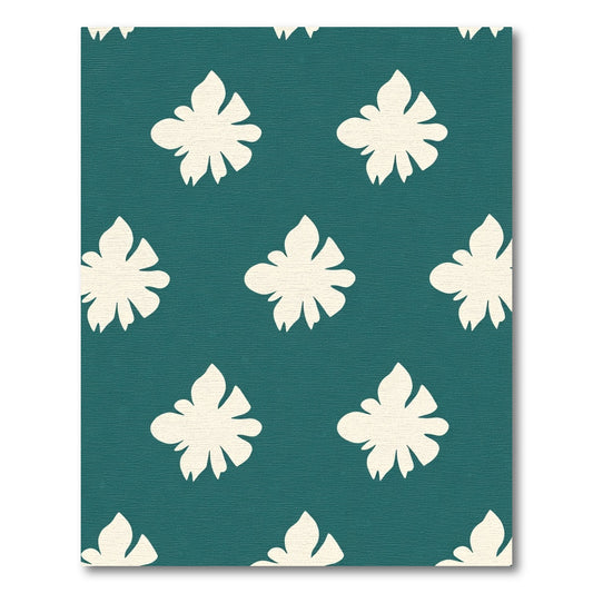 Teal Cream Allover Botanical Bloom Rug