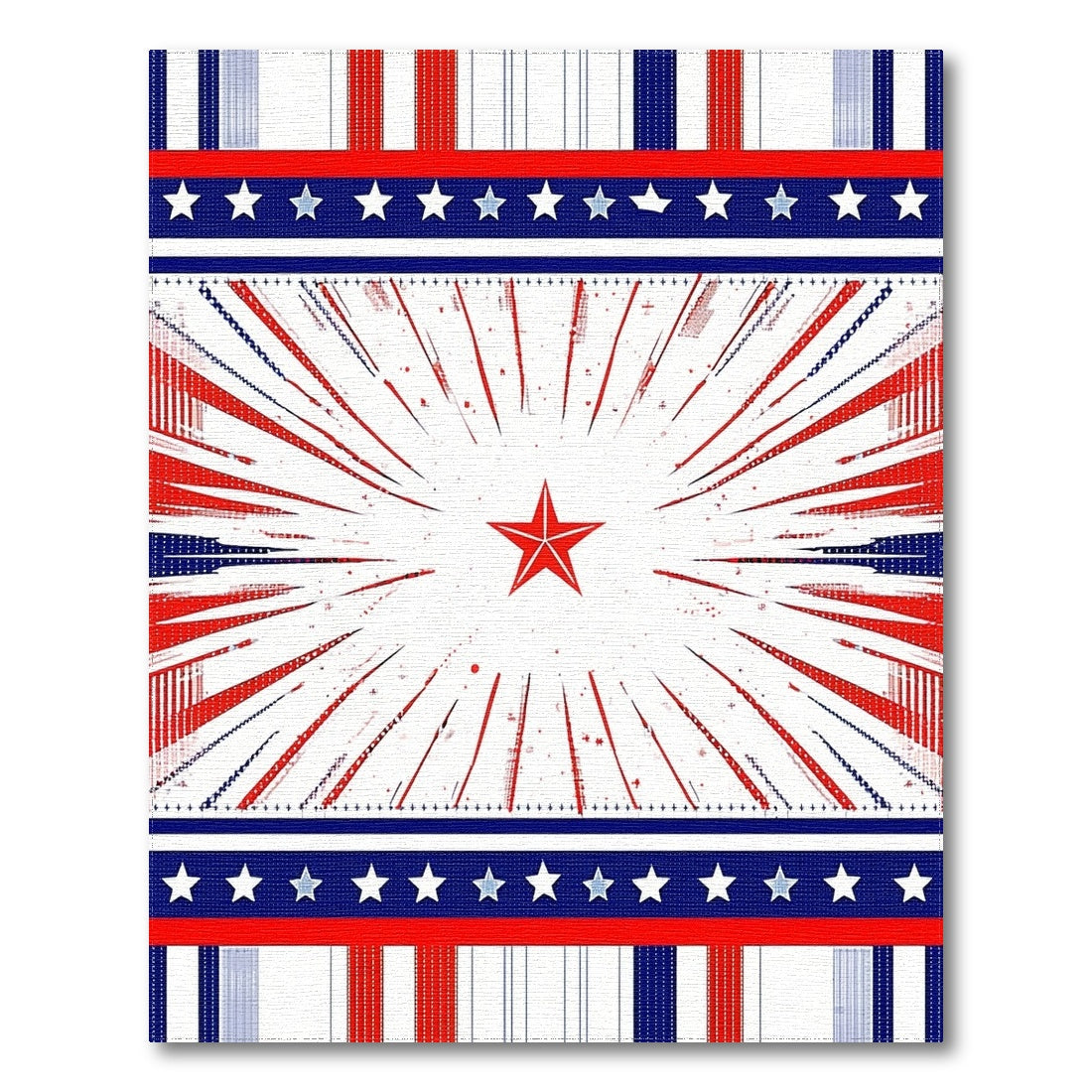 Patriotic Red Starburst Area Rug