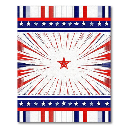 Patriotic Red Starburst Area Rug
