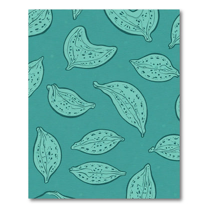Teal Organic Seed Pod Arrangement Rug