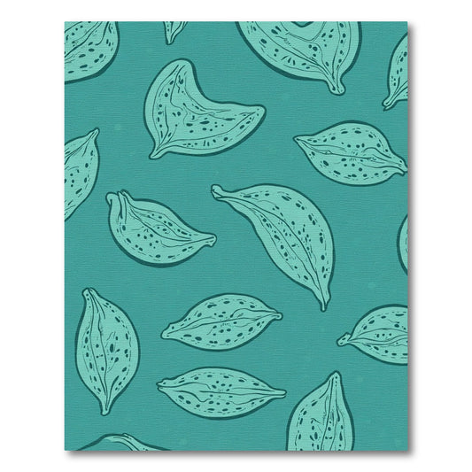 Teal Organic Seed Pod Arrangement Rug