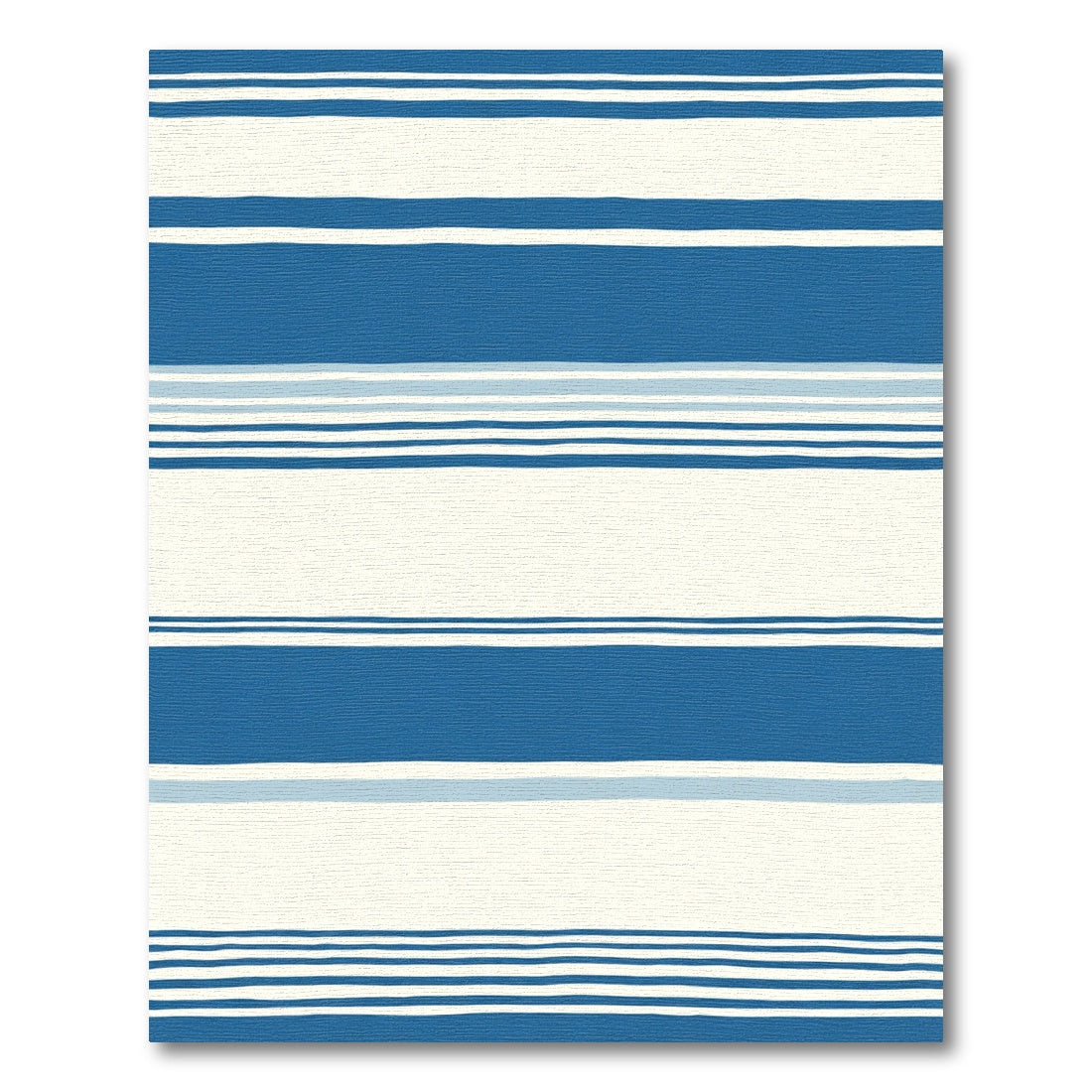Classic Blue and Cream Striped Rug