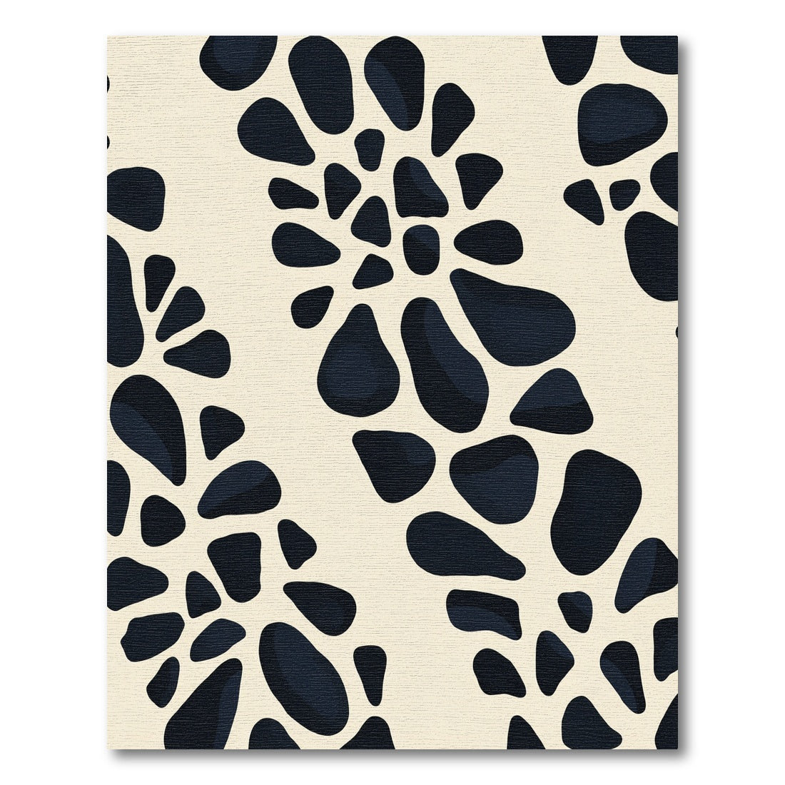 Dark Blobs Organic Cream Abstract Rug
