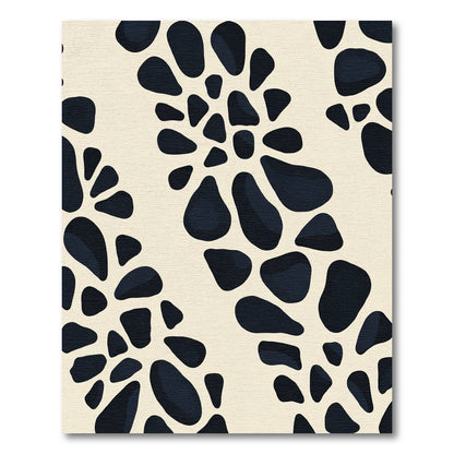 Dark Blobs Organic Cream Abstract Rug