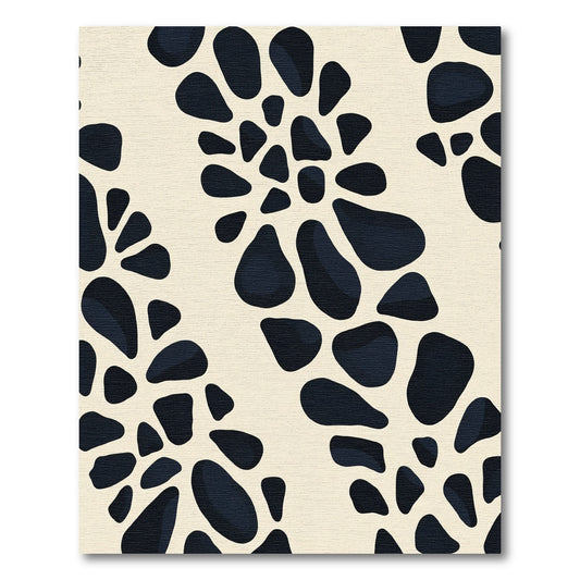 Dark Blobs Organic Cream Abstract Rug