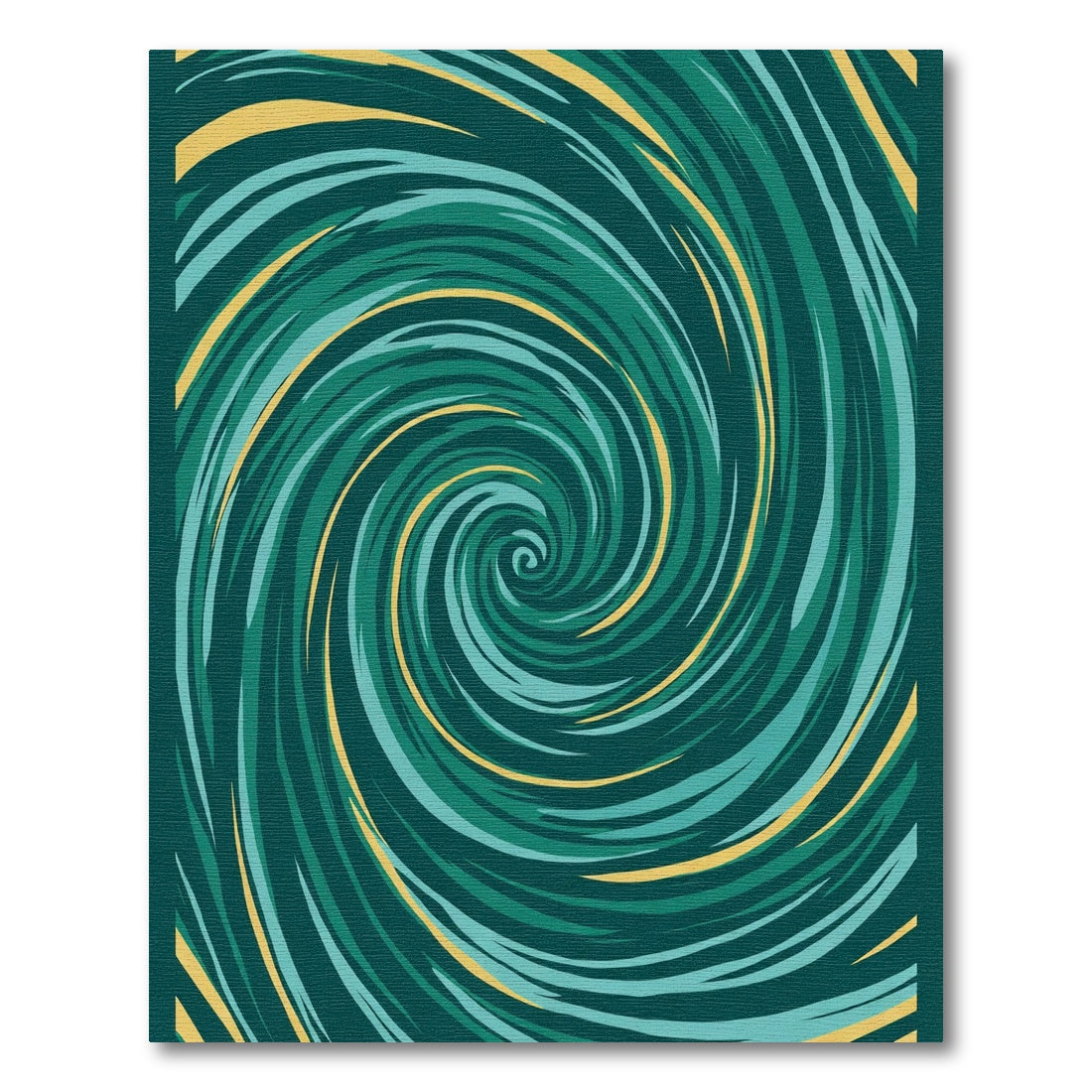 Deep Teal Swirl Abstract Rug