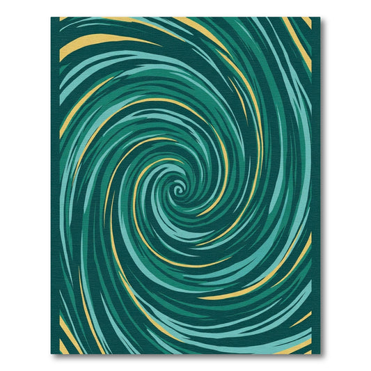 Deep Teal Swirl Abstract Rug