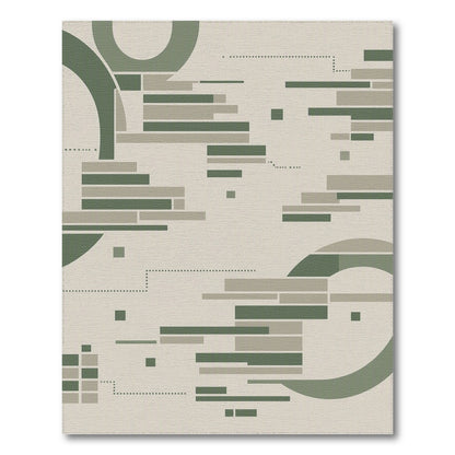 Green Geometric Abstract Area Rug