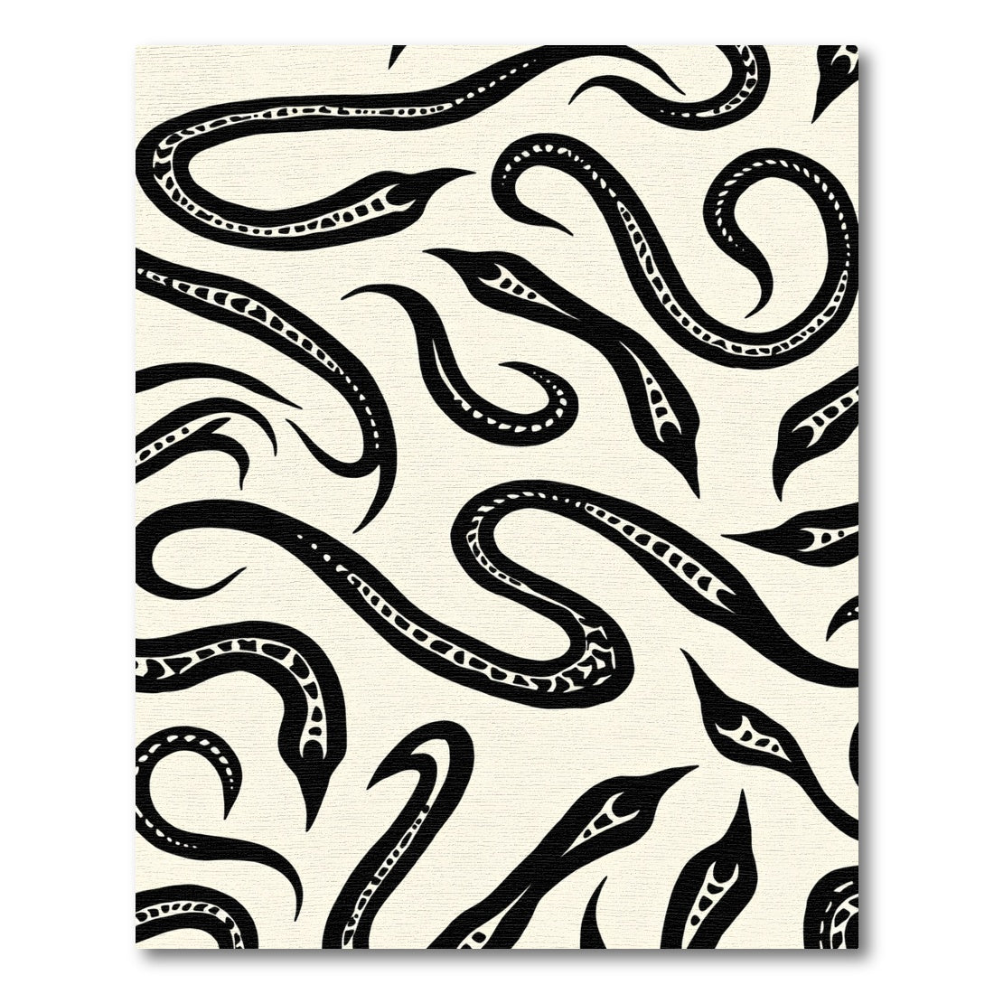 Black Ivory Serpent Swirl Rug