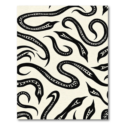 Black Ivory Serpent Swirl Rug