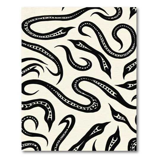 Black Ivory Serpent Swirl Rug