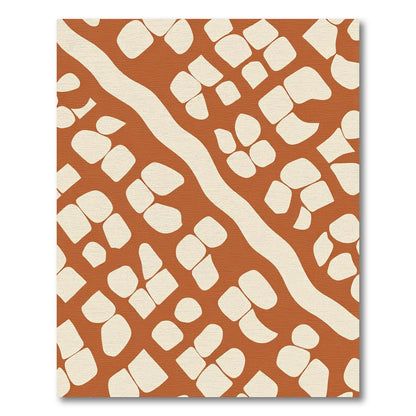 Earthy Terracotta Organic Grid Rug