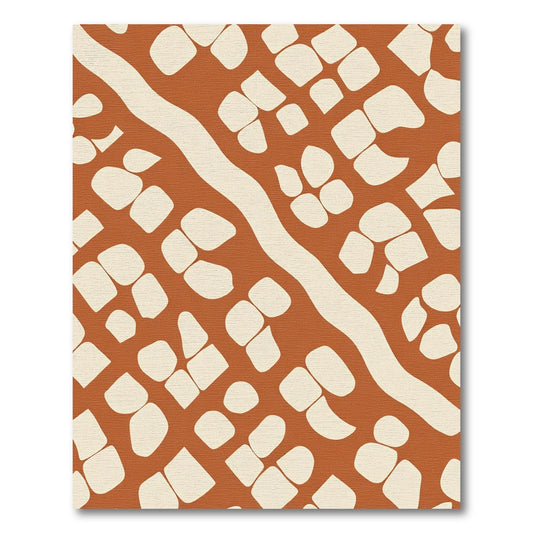 Earthy Terracotta Organic Grid Rug