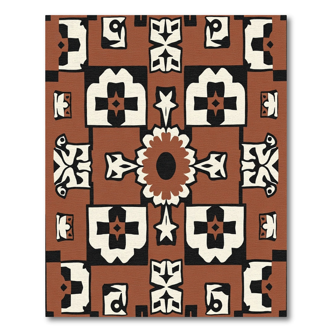 Terra Cotta Abstract Medallion Rug