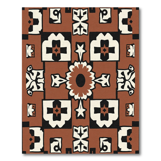 Terra Cotta Abstract Medallion Rug