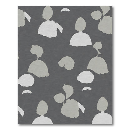 Neutral Gray Abstract Floral Forms Rug