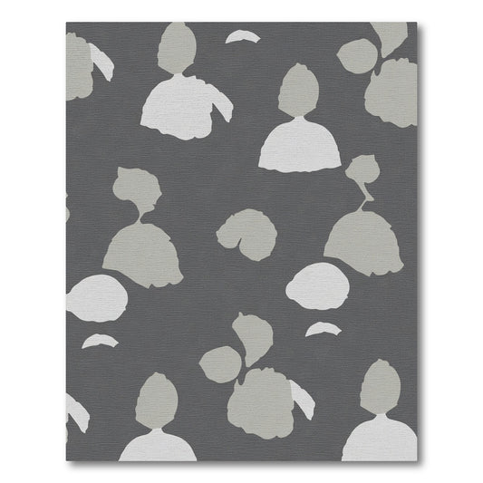 Neutral Gray Abstract Floral Forms Rug