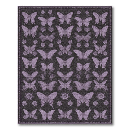 Purple Butterfly Floral Vintage Rug