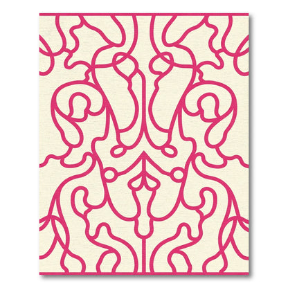 Crimson Swirl Vine Medallion Rug