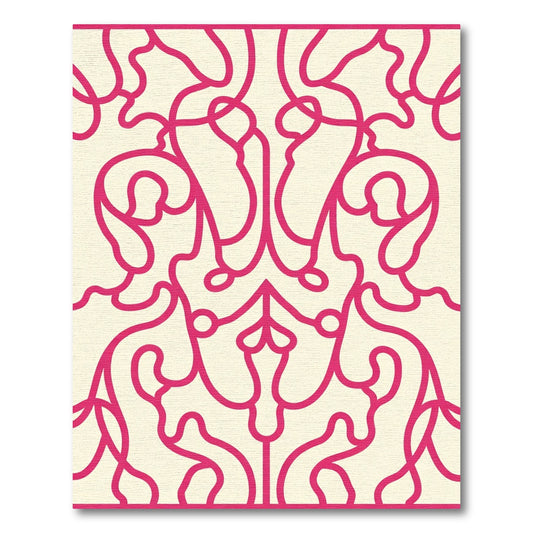 Crimson Swirl Vine Medallion Rug