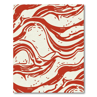 Crimson Swirl Abstract Wave Rug