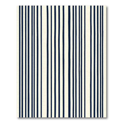 Navy Cream Vertical Stripe Accent Rug
