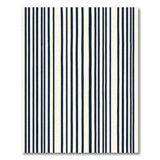 Navy Cream Vertical Stripe Accent Rug