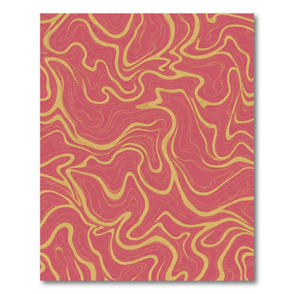 Crimson Gold Swirl Marble Rug