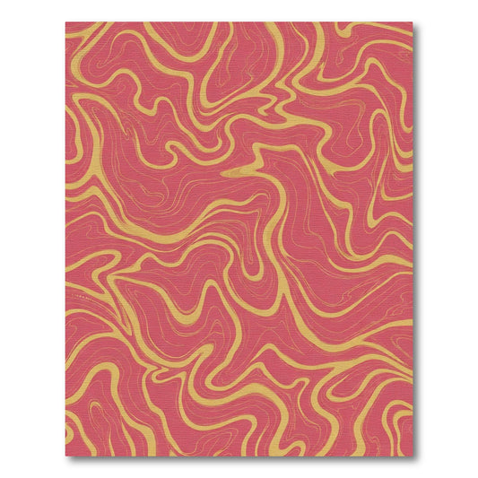 Crimson Gold Swirl Marble Rug