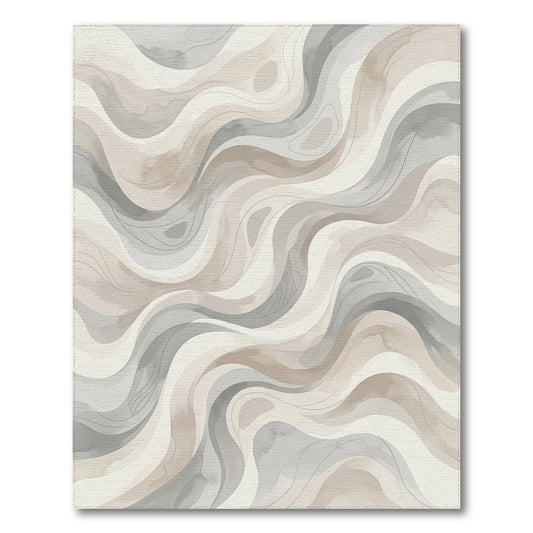 Beige Swirling Wave Abstract Area Rug