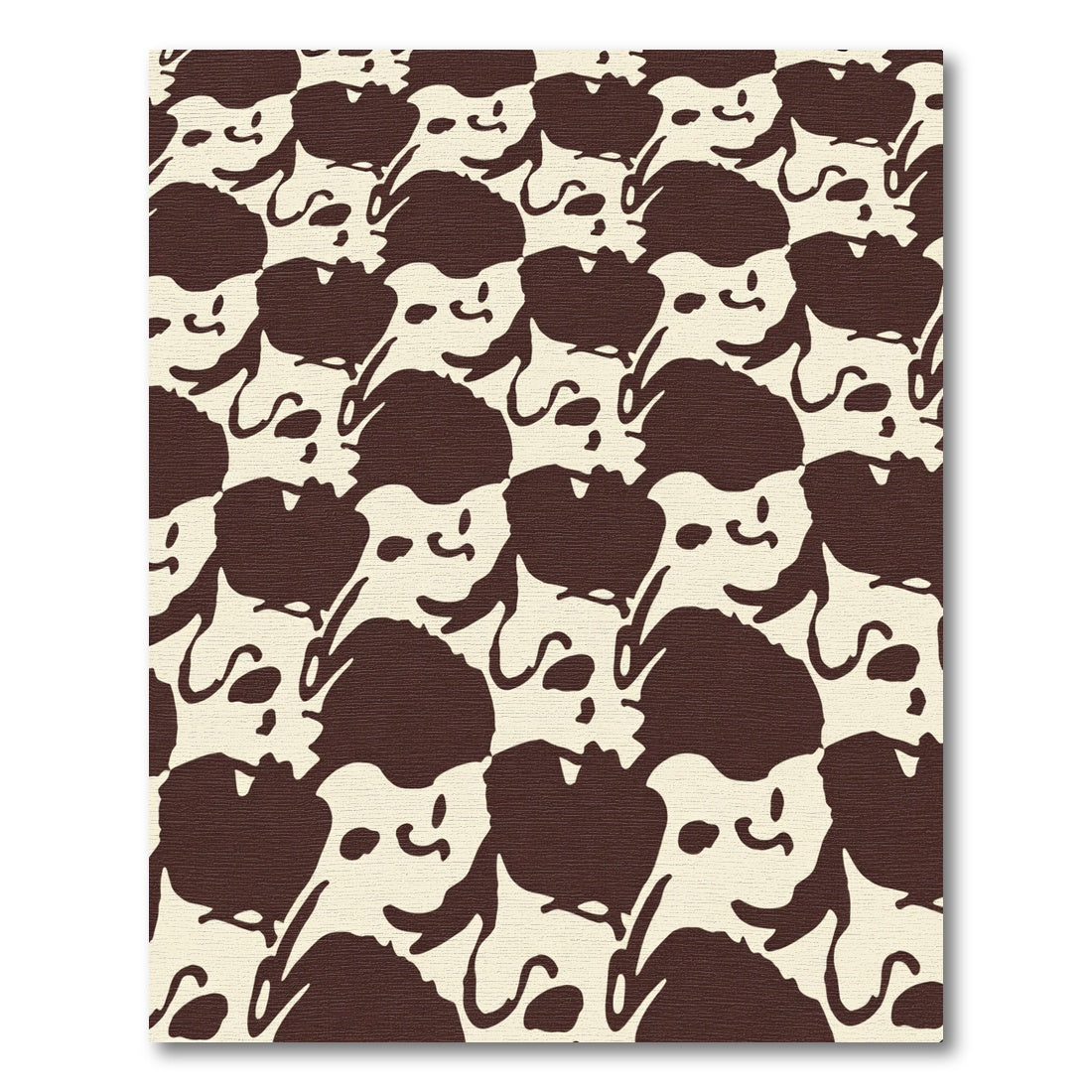 Brown Ivory Abstract Playful Faces Rug