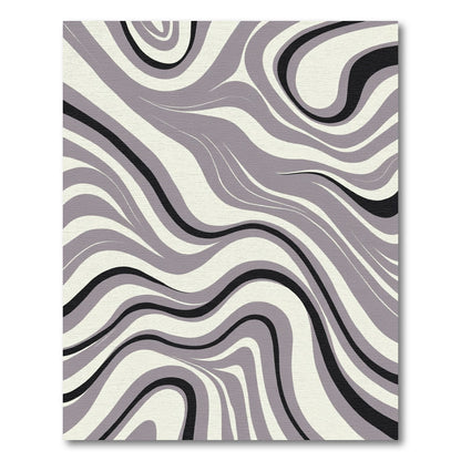 Gray White Black Swirling Lines Rug