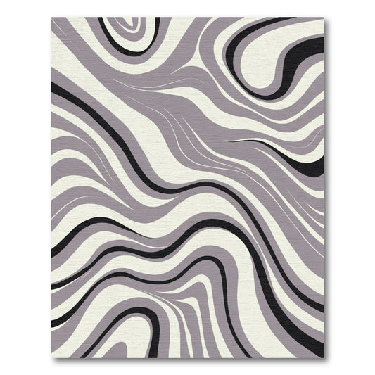 Gray White Black Swirling Lines Rug