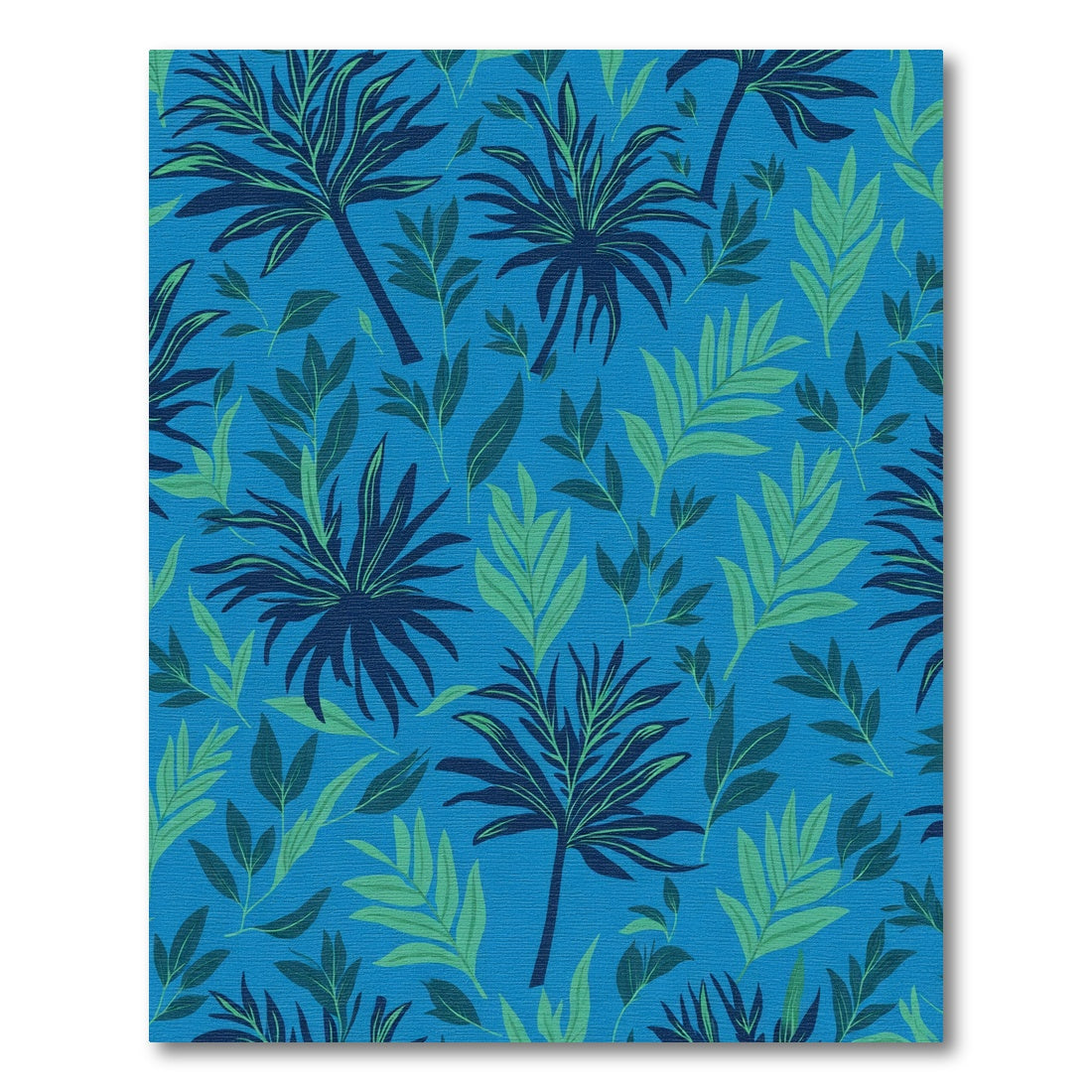 Deep Blue Tropical Foliage Rug