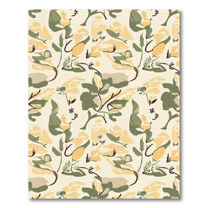 Earthy Naturalistic Abstract Floral Rug