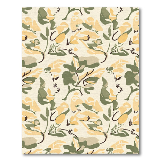Earthy Naturalistic Abstract Floral Rug