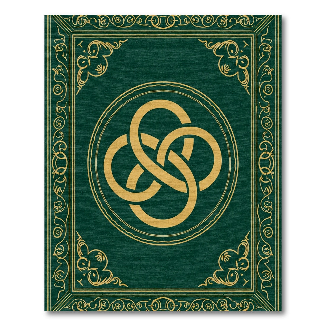 Emerald Gold Intertwined Knot Frame Rug