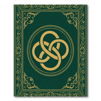 Emerald Gold Intertwined Knot Frame Rug