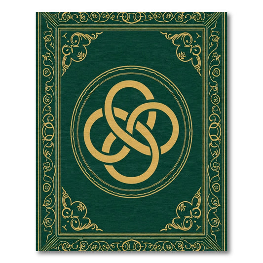 Emerald Gold Intertwined Knot Frame Rug